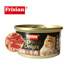猫咪罐头湿粮 富力鲜极品金罐罐头 猫咪最爱 白身鲔鱼+牛肉 85g（1罐）