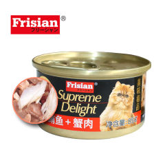 猫咪罐头湿粮 富力鲜极品金罐罐头 猫咪最爱 白身鲔鱼+蟹肉 85g（1罐）