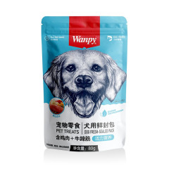 Wanpy顽皮幼犬妙鲜封包狗湿粮拌饭 鸡肉＋牛蹄筋 80g