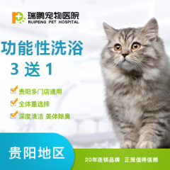 【新春】【贵阳瑞鹏】猫咪功能性洗浴 3送1 美毛护肤、抗菌止痒（短毛） 5-8 kg