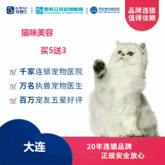 新春【新瑞鹏-东北区】大连-猫咪美容次卡5送3 短毛猫