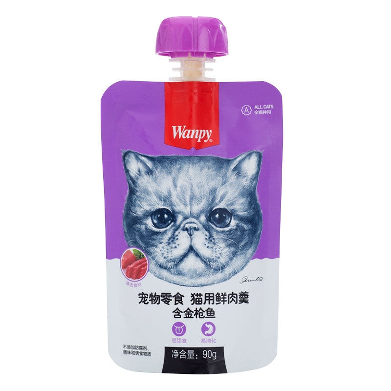Wanpy顽皮 宠物零食 成猫用鲜肉羹 金枪鱼配方 90g