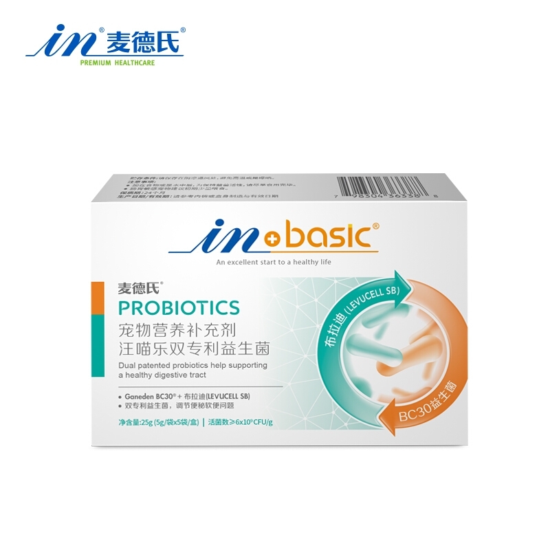 麦德氏 IN-BASIC 犬猫用汪喵乐双专利益生菌 5g*5袋