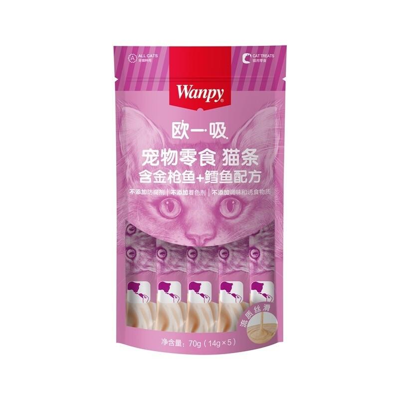 Wanpy顽皮 欧一吸系列 金枪鱼+鳕鱼配方猫条 14g*5条