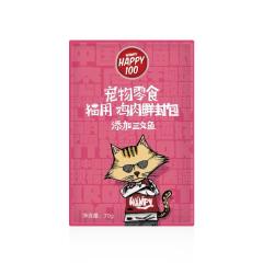 Wanpy顽皮 Happy100猫用 鸡肉+三文鱼鲜封包 70g