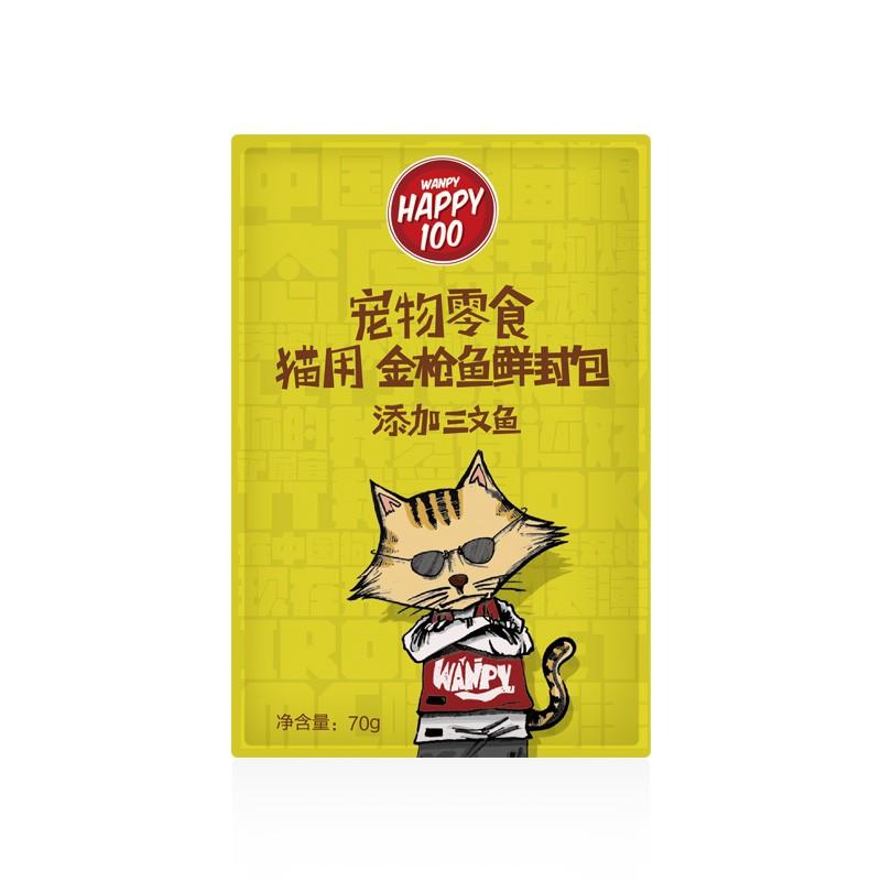 Wanpy顽皮 Happy100猫用 金枪鱼+三文鱼鲜封包 70g