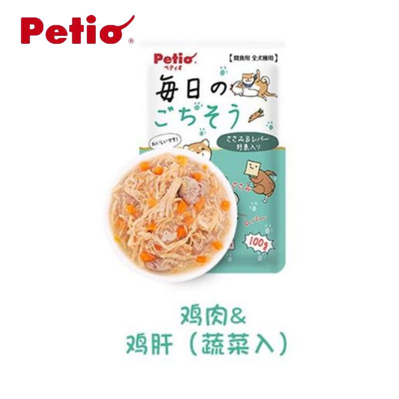 Petio派地奥 每日盛宴 犬用鸡肉鸡肝蔬菜湿粮包 100g